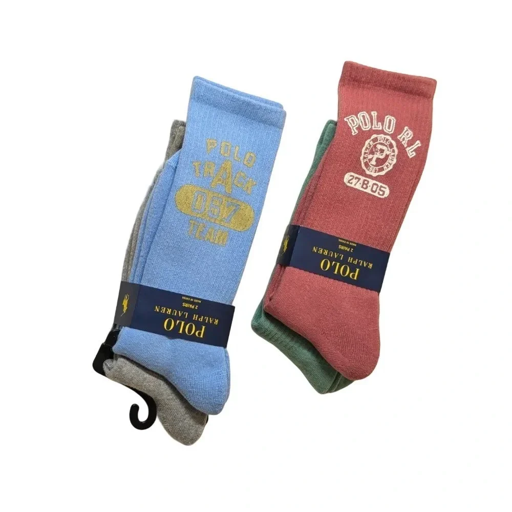 Polo Ralph Lauren Mens 4 Pair Crew Socks Collegiate Varsity Sz 10-13 NWT